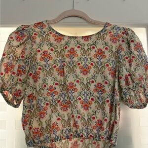 Cynthia Rowley floral bubble crop